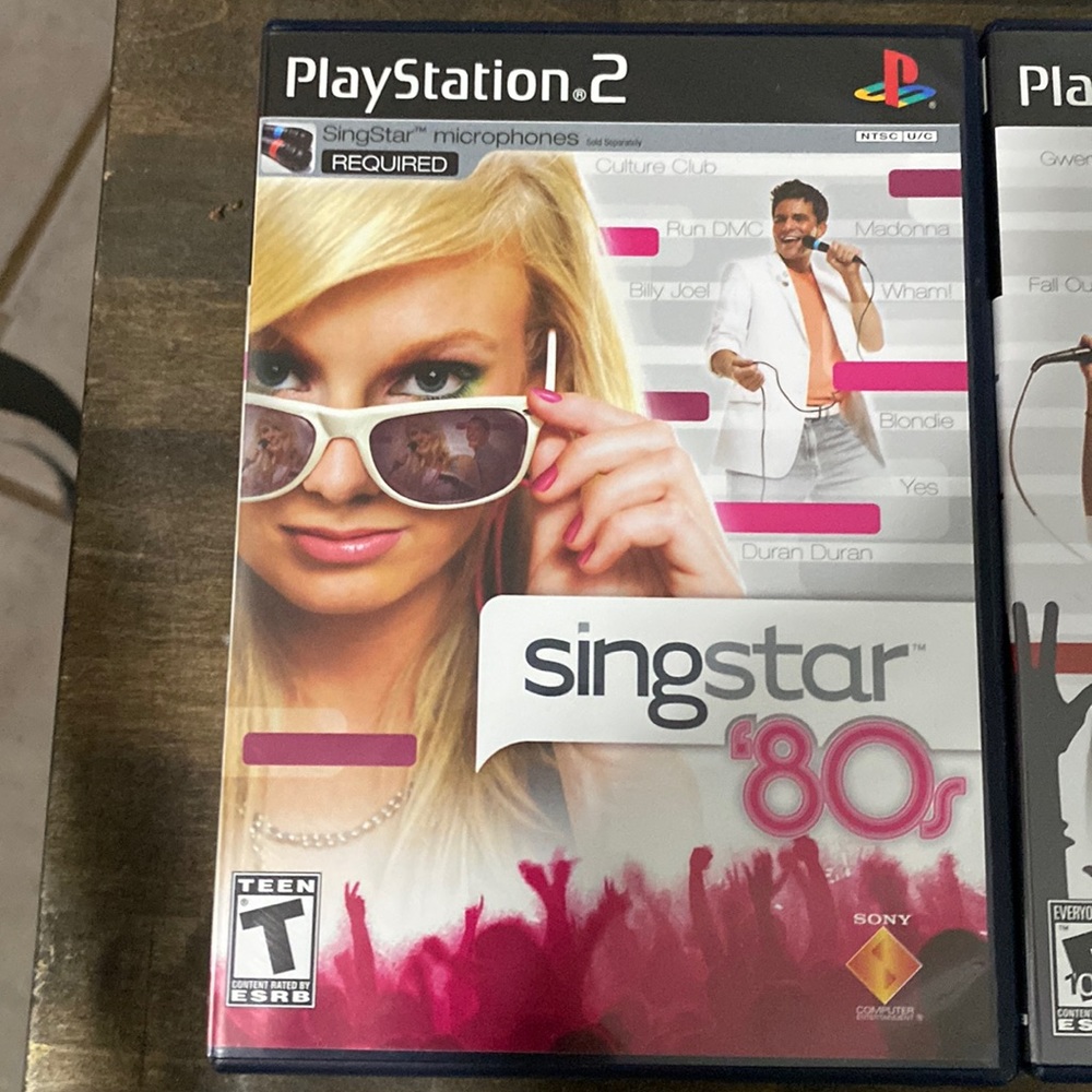 PlayStation2 sing star 80s, sing star rocks, sing star amped